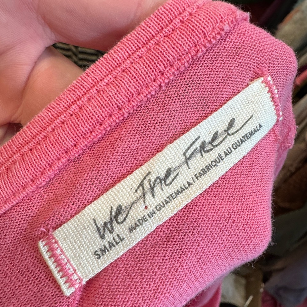 NWOT Free People We the Free Angel Tee - gumdrop pink - Small, Medium, Large - Picture 7 of 9